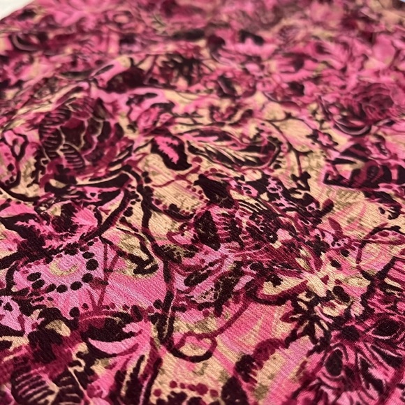 b.i.y.a.y.c.d.a. Red and Gold Floral and Leaf Pattern Midi A-Line Skirt - Picture 6 of 10